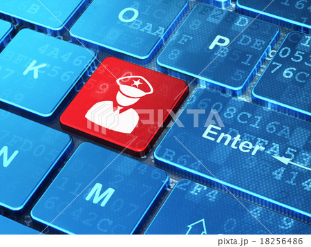 Law concept: Police on computer keyboard 18256486
