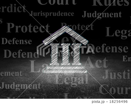 Law concept: Courthouse in grunge dark room Law concept: Courthouse in grunge dark room 18256496