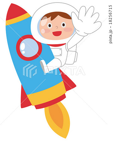 ロケットと宇宙飛行士のイラスト素材 18256715 Pixta