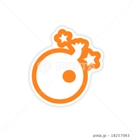 stylish sticker bomb with a wick and stars 18257063