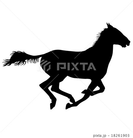 silhouette of black mustang horse vector  18261903