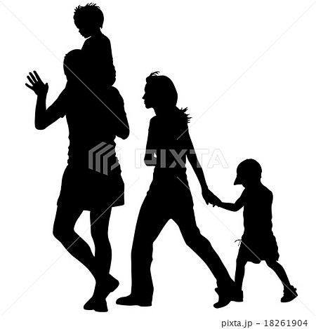 Silhouettes Family on white background. Vector . 18261904