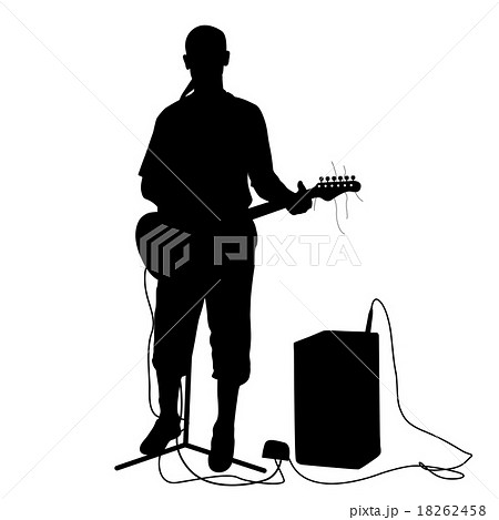 Silhouette musician plays the guitar. Vector . Silhouette musician plays the guitar. Vector . 18262458