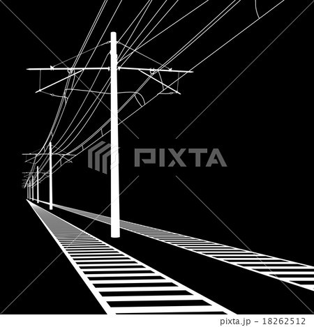 Railroad overhead lines. Contact wire. Vector . Railroad overhead lines. Contact wire. Vector . 18262512