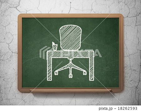 Business concept: Office on chalkboard background Business concept: Office on chalkboard background 18262593