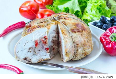the chicken stuffed with vegetables the chicken stuffed with vegetables 18263489