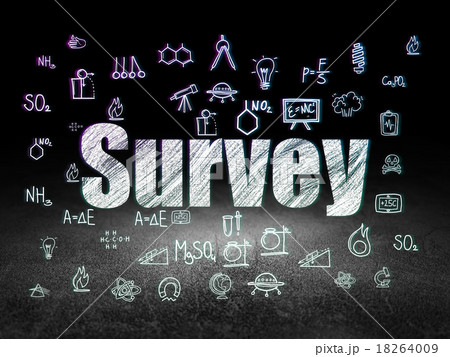 Science concept: Survey in grunge dark room Science concept: Survey in grunge dark room 18264009