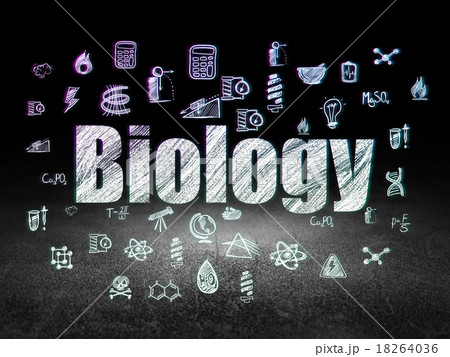 Science concept: Biology in grunge dark room 18264036