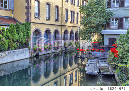 Small touristic boats at the pier in Colmar 18264971