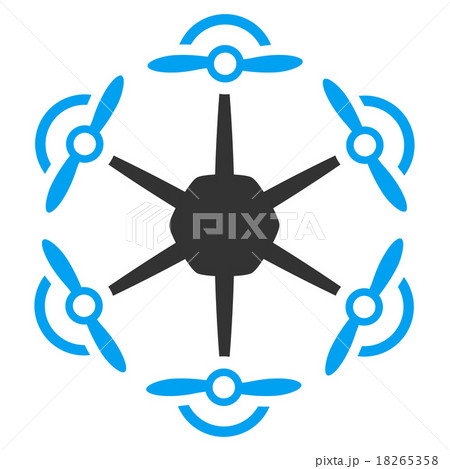 Flying Hexacopter Flat Icon 18265358