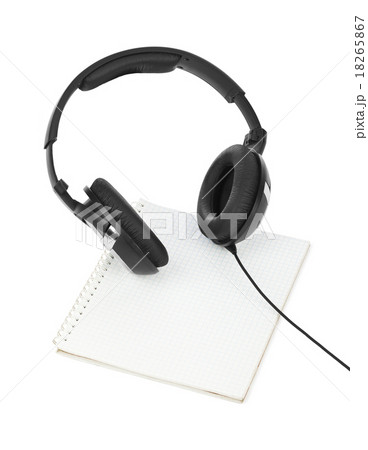 Headphones and notepad 18265867