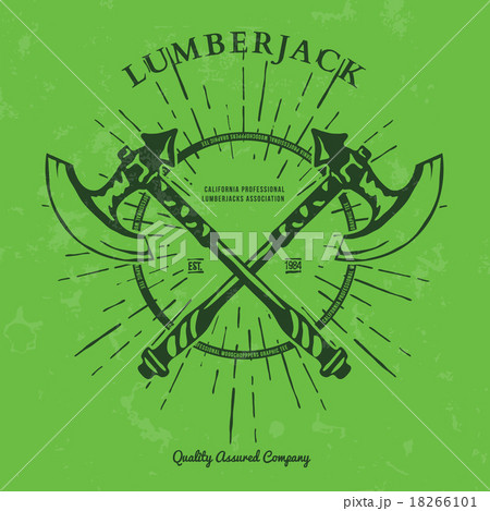 Crossed Axes Lumberjack Graphic Tee. Vector  18266101
