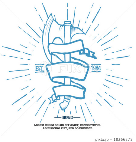 Battle Axe with Ribbon isolated on white 18266275