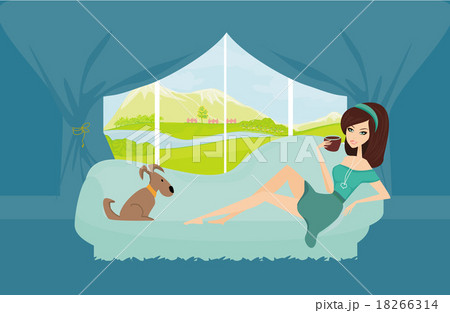 girl at home on coffee break 18266314