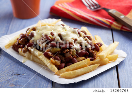 Chili con carne and French fries Chili con carne and French fries 18266763