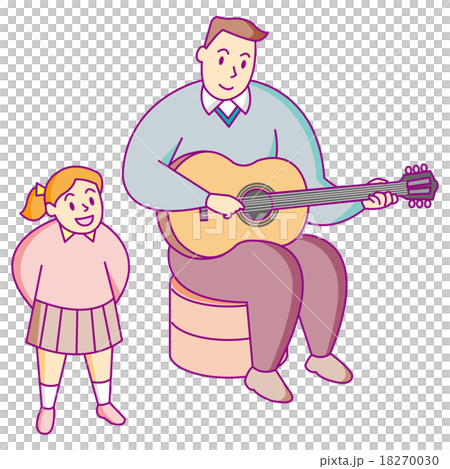 ギターを弾く人と歌う少女 18270030