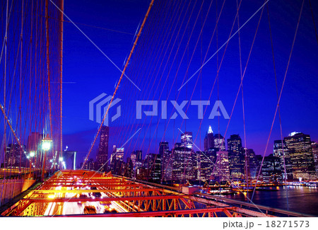 The Brooklyn Bridge Financial District Night Concept The Brooklyn Bridge Financial District Night Concept 18271573