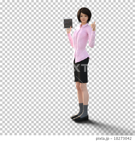 Young woman using tablet perming 3DCG illustration material Young woman using tablet perming 3DCG illustration material 18273042
