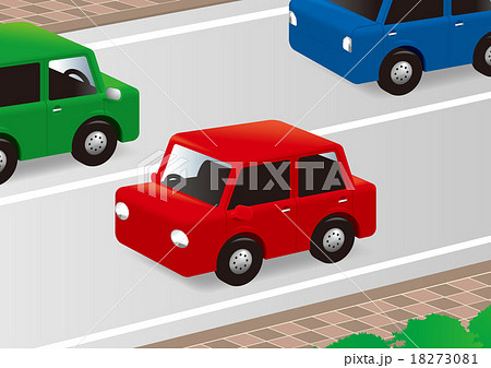 道路を走る車イラストbのイラスト素材 18273081 Pixta