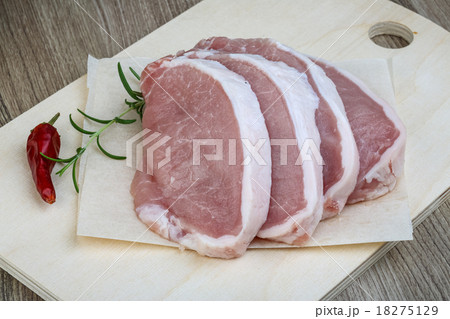 Raw pork steak 18275129