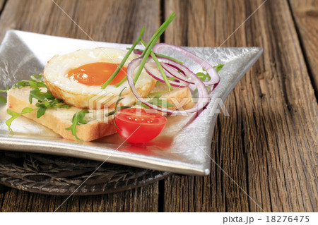 Fried egg and white bread Fried egg and white bread 18276475