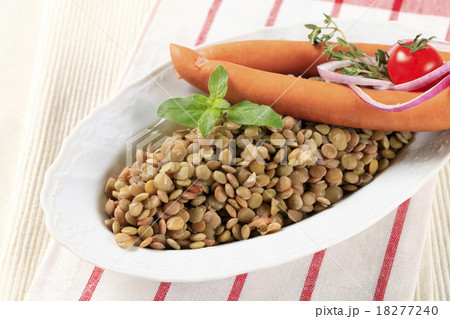 Lentils and sausages Lentils and sausages 18277240