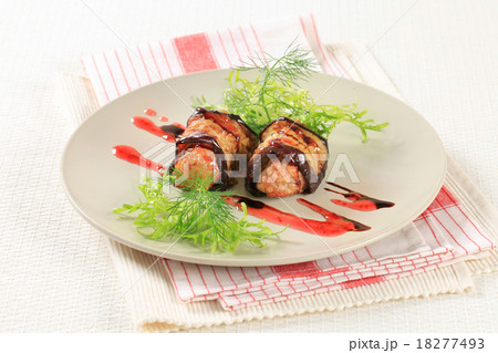 Eggplant wrapped meatballs Eggplant wrapped meatballs 18277493