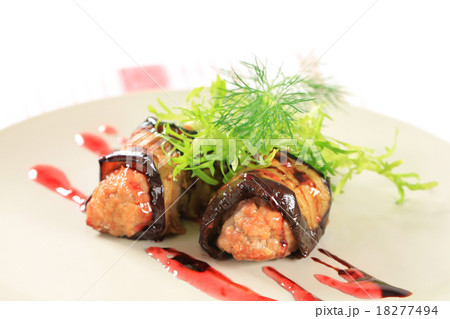 Eggplant wrapped meatballs Eggplant wrapped meatballs 18277494
