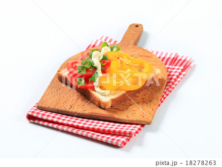 Open faced vegetable sandwich 18278263