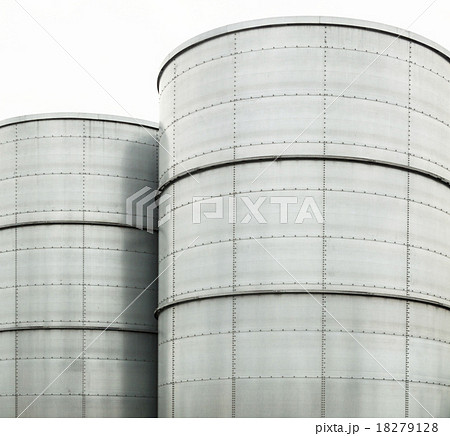 Metal tower silos of the industrial plant Metal tower silos of the industrial plant 18279128