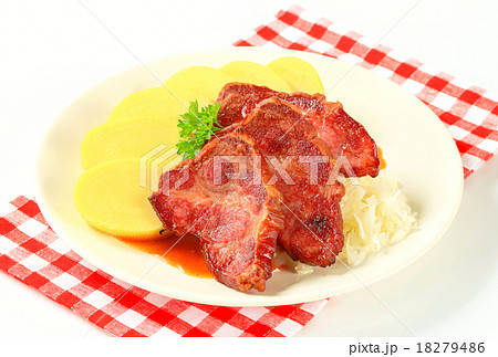 Pork with potato dumplings and sauerkraut Pork with potato dumplings and sauerkraut 18279486