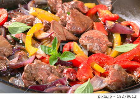 Chicken liver stir fry 18279612