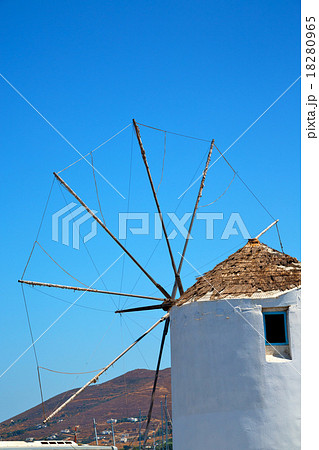 old mill in greece sky old mill in greece sky 18280965