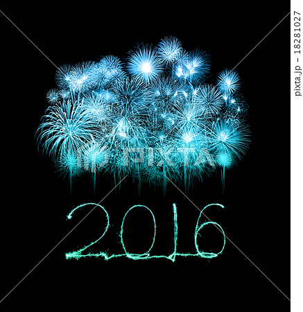 Happy new year 2016 written with Sparkle firework Happy new year 2016 written with Sparkle firework 18281027