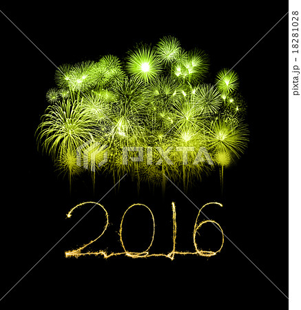 Happy new year 2016 written with Sparkle firework 18281028