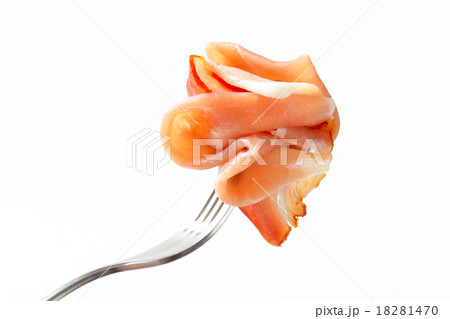 Prosciutto on a fork 18281470