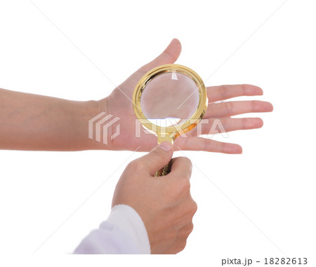 Palmistry, hands and magnifying 18282613