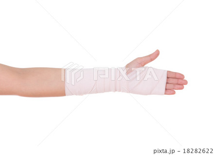 close-up injured arm wrapped in an Elastic Bandage 18282622