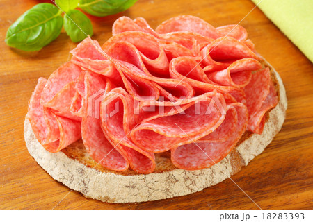 Bread with dry salami Bread with dry salami 18283393