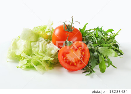Ice lettuce, arugula and tomatoes Ice lettuce, arugula and tomatoes 18283484