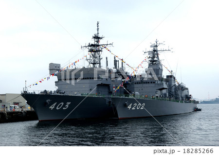 潜水艦救難艦ちはやと訓練支援艦くろべ 18285266