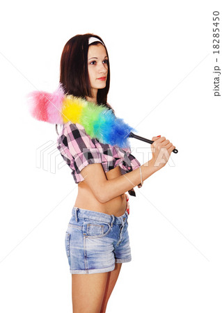 woman maid dusting 18285450