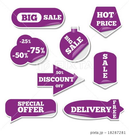 Set of bright labels, vector illustration. 18287281