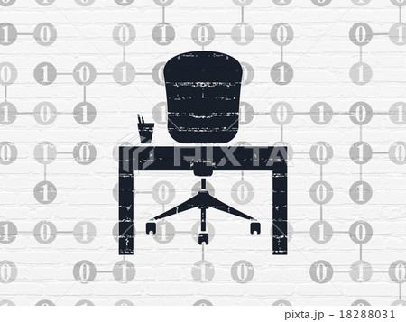 Business concept: Office on wall background 18288031