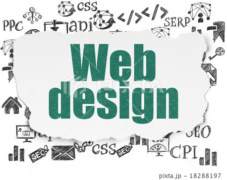 Web development concept: Web Design on Torn Paper Web development concept: Web Design on Torn Paper 18288197