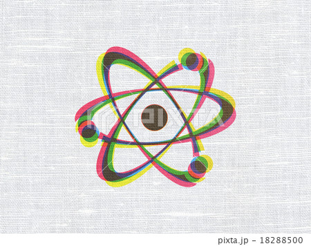 Science concept: Molecule on fabric texture Science concept: Molecule on fabric texture 18288500