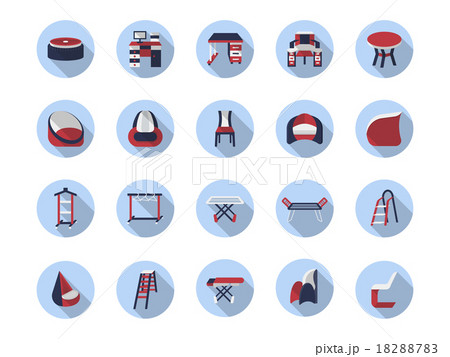 Furniture for home flat color vector icons Furniture for home flat color vector icons 18288783