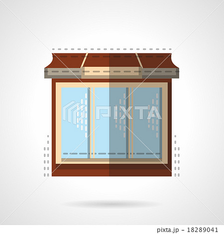 Flat color store window vector icon 18289041