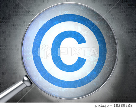Law concept: Copyright with optical glass on Law concept: Copyright with optical glass on 18289238