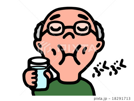 うがいをするおじいさん 18291713